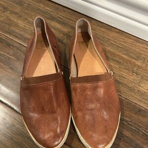 FRYE Women's Size 6 M Melanie Leather Loafers Cognac Brown Slip On Flats